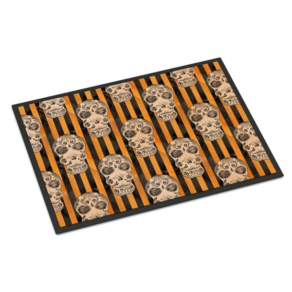 Carolines Treasures Watecolor Halloween Day of the Dead Head Indoor or Outdoor Mat, 18 x 27 in. BB7527MAT - main
